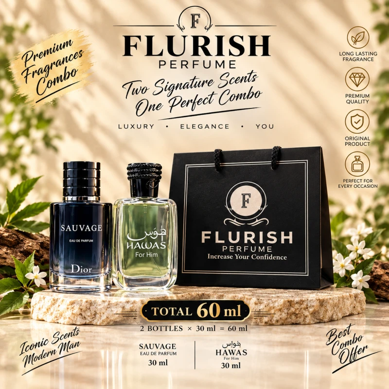 PREMIUM MEN’S PERFUME COMBO Dior Sauvage • Hawas Ice